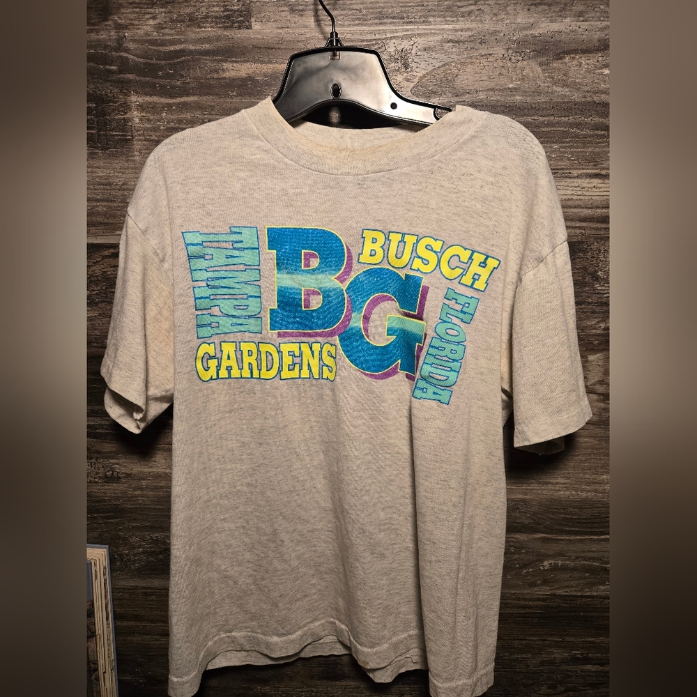VINTAGE 80's Busch Gardens Florida shirt Adult Large Made In USA Single Stitch